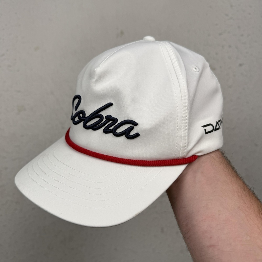 Cobra Hat Cap Snap Back One Size White Dark Speed Golf Rope Mens Adjustable